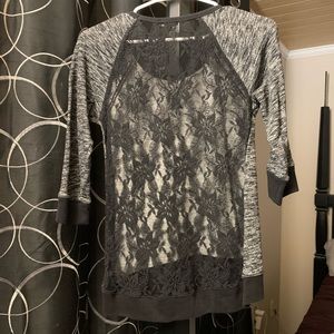 Like New! Lace back sweater